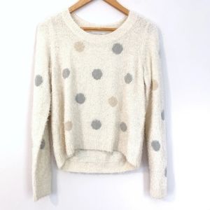 Fuzzy Soft Polka Dot Sweater